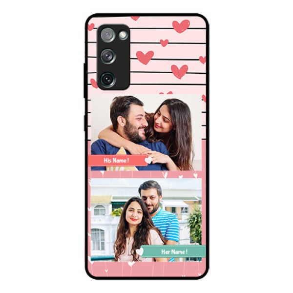 Galaxy S20 FE 5G Custom Glass Mobile Case - Photo with Heart Design Galaxy S20 FE 5G Custom Glass Mobile Case - Photo with Heart Design
