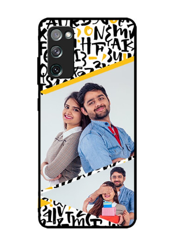 Galaxy S20 FE 5G Custom Glass Mobile Case  - Letters Pattern Design