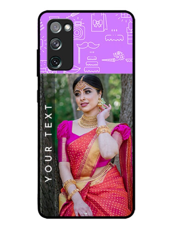 Custom Galaxy S20 FE 5G Custom Glass Mobile Case  - Birthday Icons Design