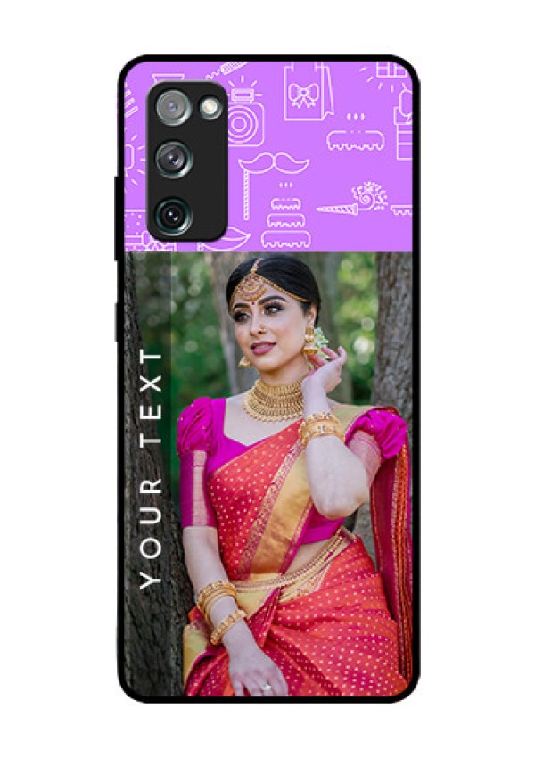 Galaxy S20 FE 5G Custom Glass Mobile Case  - Birthday Icons Design