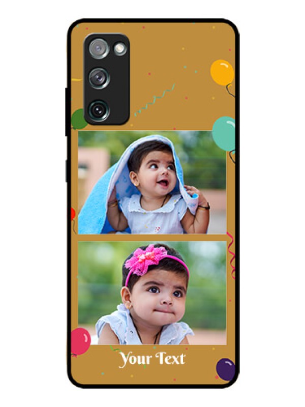 Custom Galaxy S20 FE 5G Personalized Glass Phone Case  - Image Holder with Birthday Celebrations Design