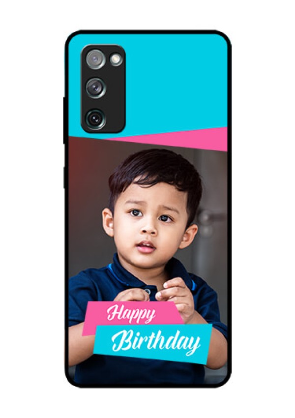 Galaxy S20 FE 5G Personalized Glass Phone Case  - Image Holder with 2 Color Design