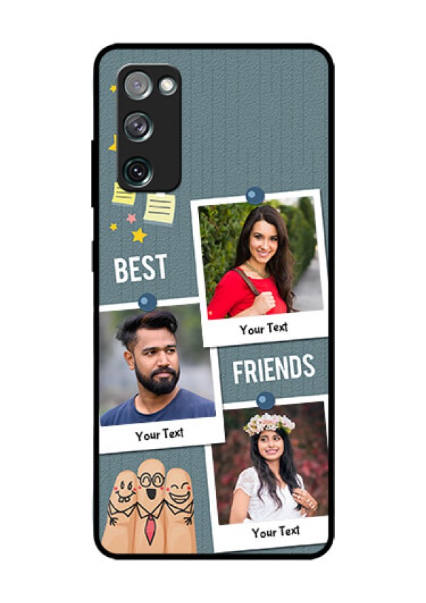 Galaxy S20 FE 5G Personalized Glass Phone Case  - Sticky Frames and Friendship Design