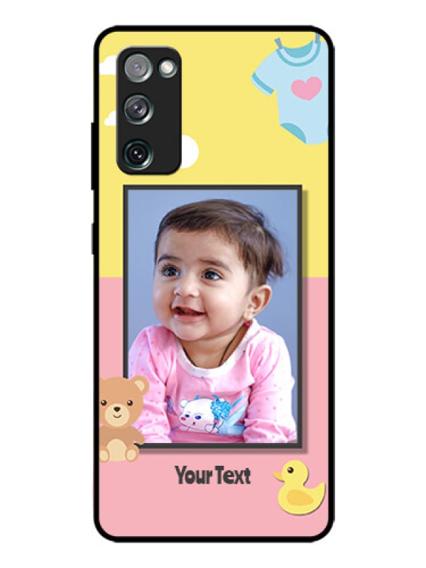 Custom Galaxy S20 FE 5G Photo Printing on Glass Case  - Kids 2 Color Design