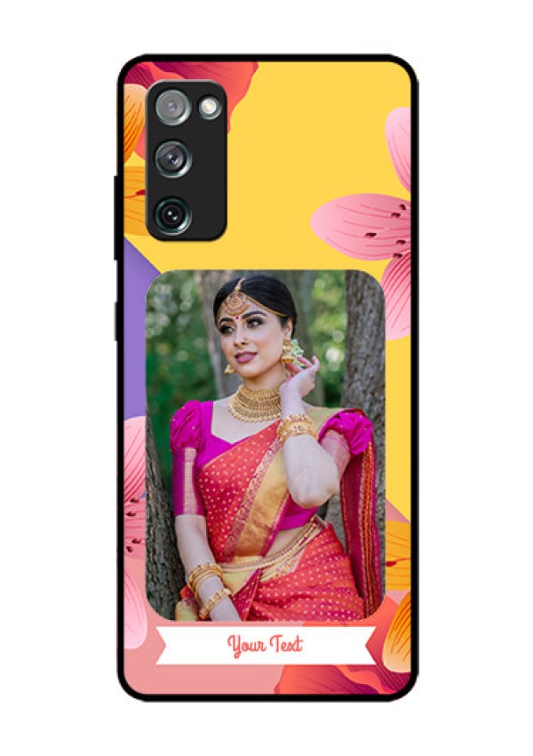 Galaxy S20 FE 5G Custom Glass Mobile Case  - 3 Image With Vintage Floral Design