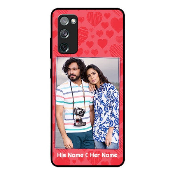 Galaxy S20 FE 5G Photo Printing on Glass Case - with Red Heart Symbols Design Galaxy S20 FE 5G Photo Printing on Glass Case - with Red Heart Symbols Design