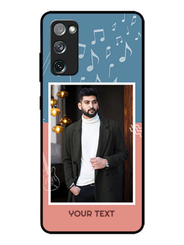 Custom Galaxy S20 FE 5G Photo Printing on Glass Case  - with Color Musical Note Design