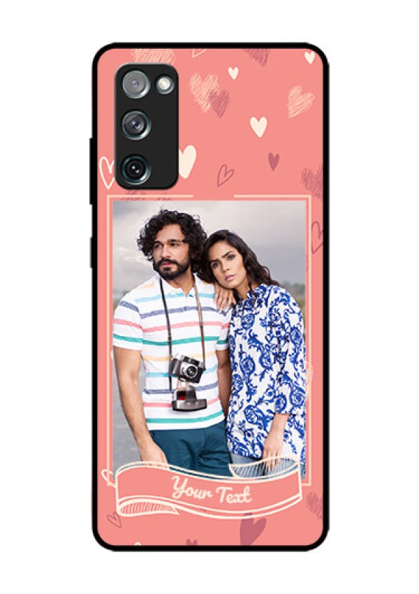 Galaxy S20 FE 5G Custom Glass Phone Case  - Love doodle art Design