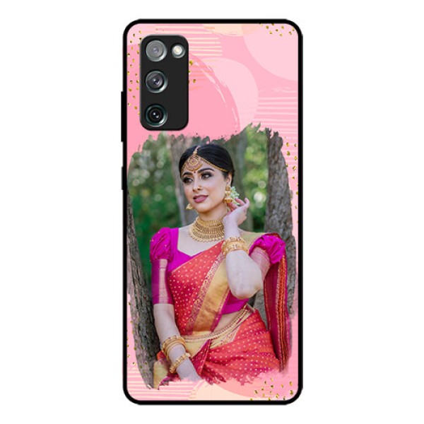 Galaxy S20 FE 5G Personalized Glass Phone Case - Gold Glitter Splash Design Galaxy S20 FE 5G Personalized Glass Phone Case - Gold Glitter Splash Design