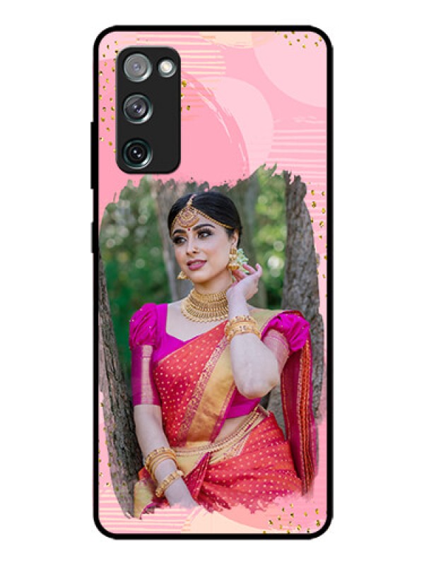 Custom Galaxy S20 FE 5G Personalized Glass Phone Case  - Gold Glitter Splash Design