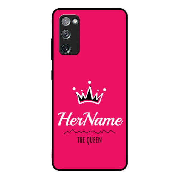 Galaxy S20 FE 5G Glass Phone Case Queen with Name Galaxy S20 FE 5G Glass Phone Case Queen with Name