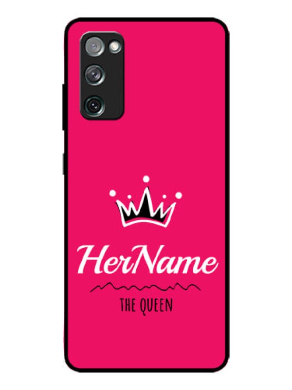 Custom Galaxy S20 FE 5G Glass Phone Case Queen with Name