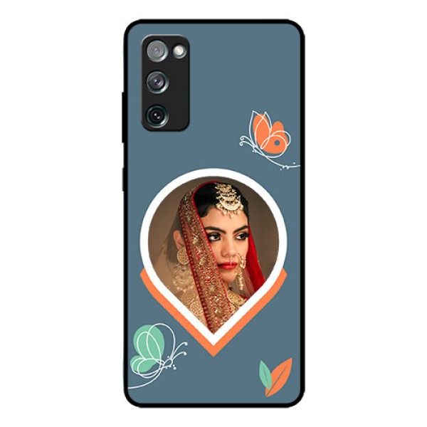 Galaxy S20 Fe 5G Custom Glass Mobile Case - Droplet Butterflies Design Galaxy S20 Fe 5G Custom Glass Mobile Case - Droplet Butterflies Design