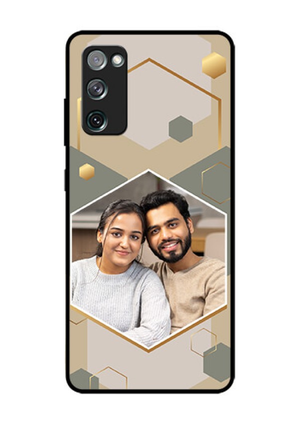Galaxy S20 Fe 5G Photo Printing on Glass Case - Stylish Hexagon Pattern Design