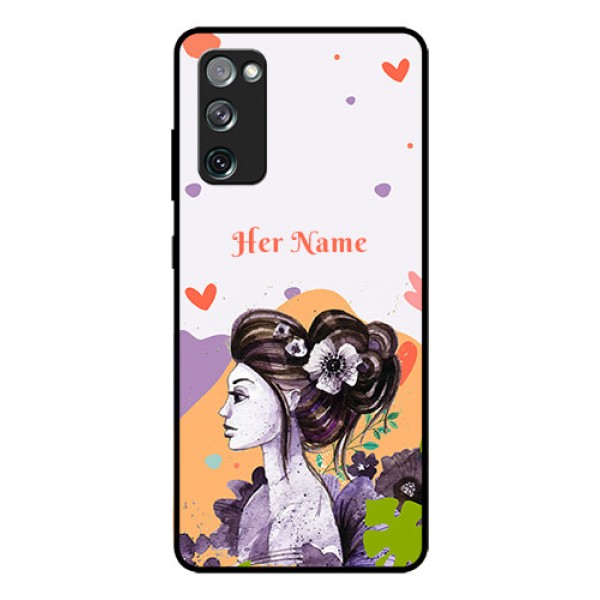 Galaxy S20 Fe 5G Personalized Glass Phone Case - Woman And Nature Design Galaxy S20 Fe 5G Personalized Glass Phone Case - Woman And Nature Design
