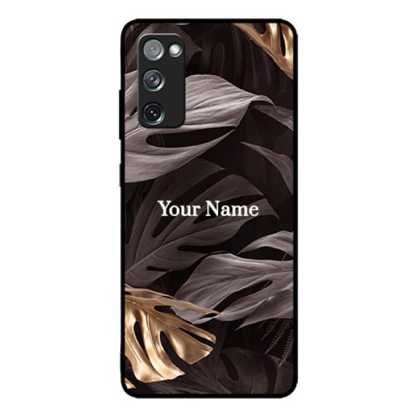 Galaxy S20 Fe 5G Personalised Glass Phone Case - Wild Leaves digital paint Design Galaxy S20 Fe 5G Personalised Glass Phone Case - Wild Leaves digital paint Design