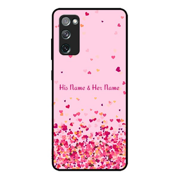 Galaxy S20 Fe 5G Photo Printing on Glass Case - Floating Hearts Design