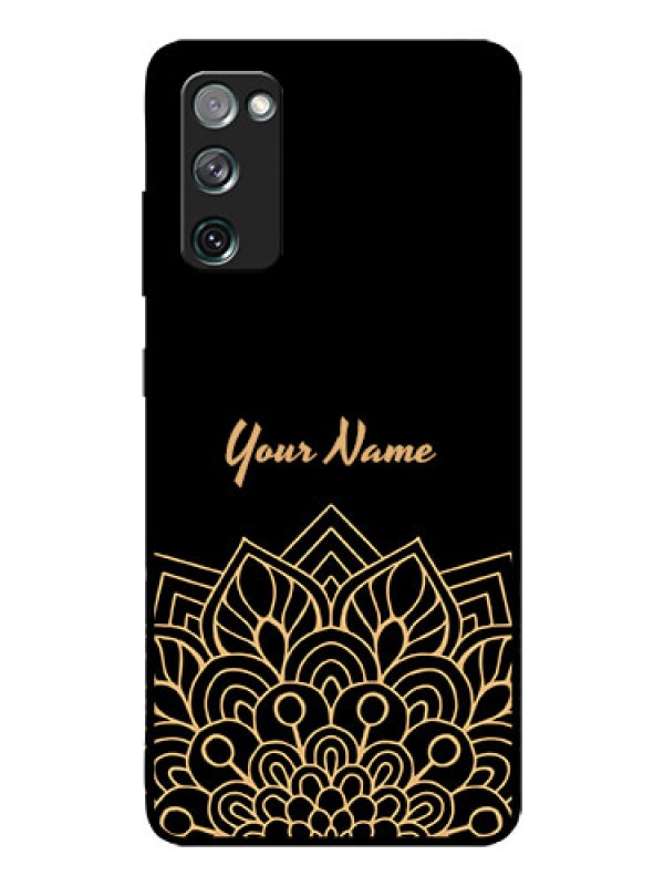 Custom Galaxy S20 Fe 5G Custom Glass Phone Case - Golden mandala Design
