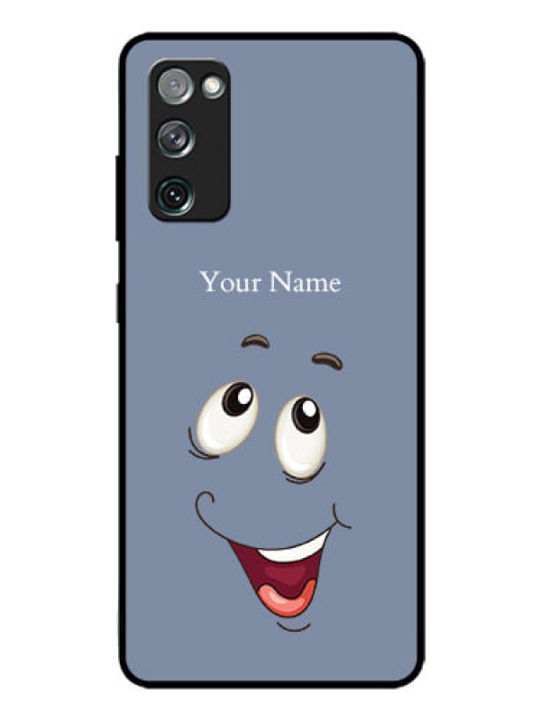 Custom Galaxy S20 Fe 5G Photo Printing on Glass Case - Laughing Cartoon Face Design