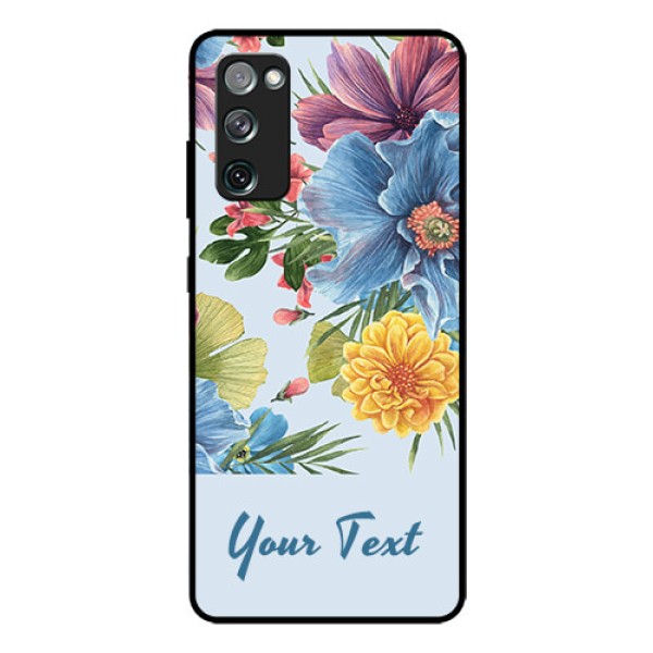 Galaxy S20 Fe 5G Custom Glass Mobile Case - Stunning Watercolored Flowers Painting Design