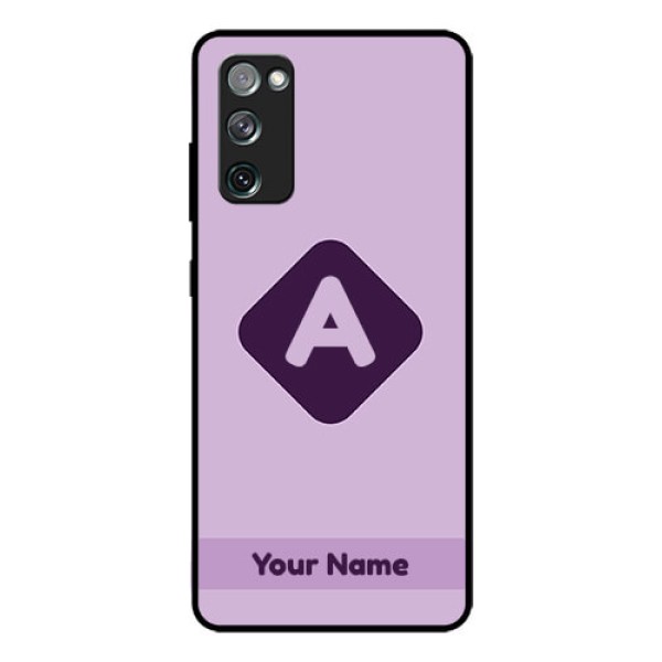 Galaxy S20 Fe 5G Custom Glass Mobile Case - Custom Letter in curved badge Design