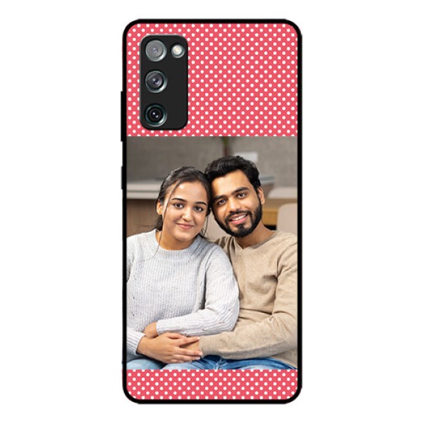Galaxy S20 Fe Custom Glass Phone Case - White Dotted Design Galaxy S20 Fe Custom Glass Phone Case - White Dotted Design