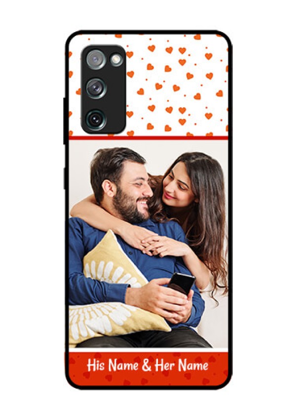 Galaxy S20 Fe Custom Glass Phone Case  - Orange Love Symbol Design