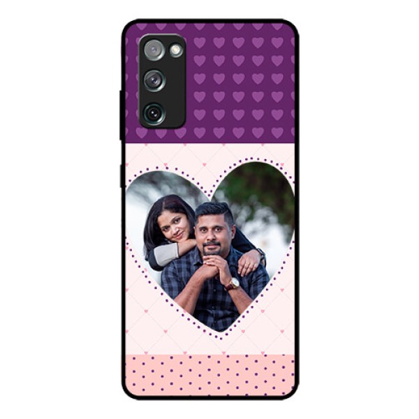 Galaxy S20 Fe Custom Glass Phone Case  - Violet Love Dots Design