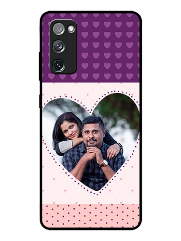 Custom Galaxy S20 Fe Custom Glass Phone Case  - Violet Love Dots Design
