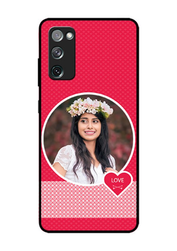 Galaxy S20 Fe Personalised Glass Phone Case  - Pink Pattern Design