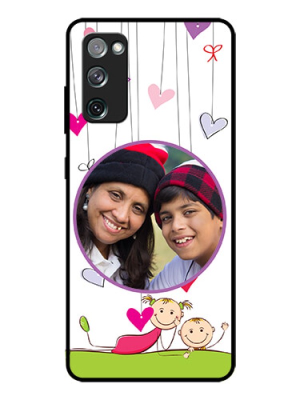 Custom Galaxy S20 Fe Photo Printing on Glass Case  - Cute Kids Phone Case Design