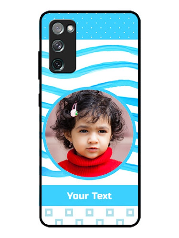 Custom Galaxy S20 Fe Custom Glass Phone Case  - Simple Blue Case Design
