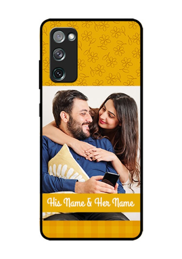 Galaxy S20 Fe Custom Glass Mobile Case  - Yellow Floral Design