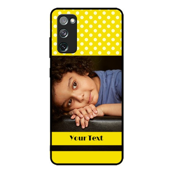 Galaxy S20 Fe Custom Glass Phone Case  - Bright Yellow Case Design
