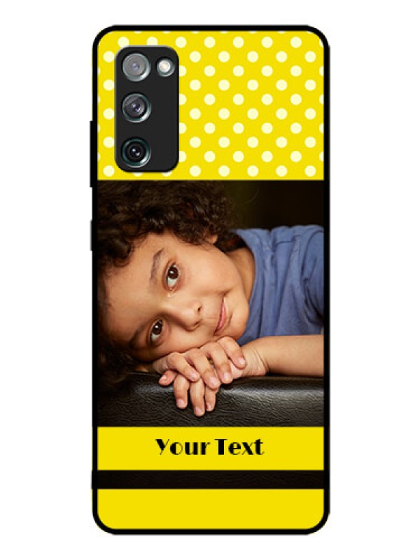 Custom Galaxy S20 Fe Custom Glass Phone Case  - Bright Yellow Case Design