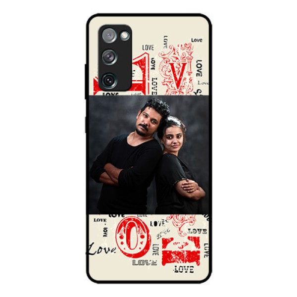 Galaxy S20 Fe Photo Printing on Glass Case  - Trendy Love Design Case