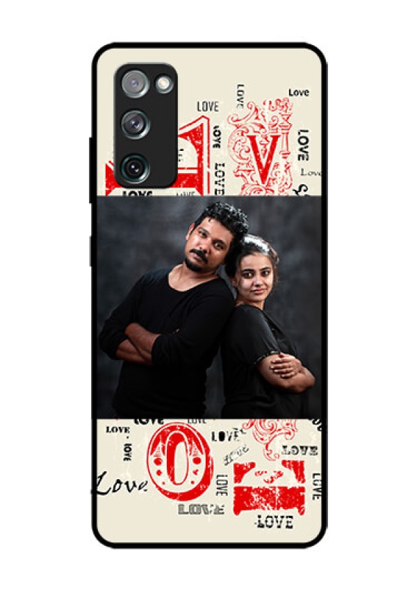 Galaxy S20 Fe Photo Printing on Glass Case  - Trendy Love Design Case