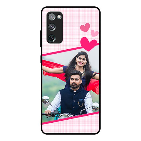 Galaxy S20 Fe Custom Glass Phone Case - Love Shape Heart Design Galaxy S20 Fe Custom Glass Phone Case - Love Shape Heart Design
