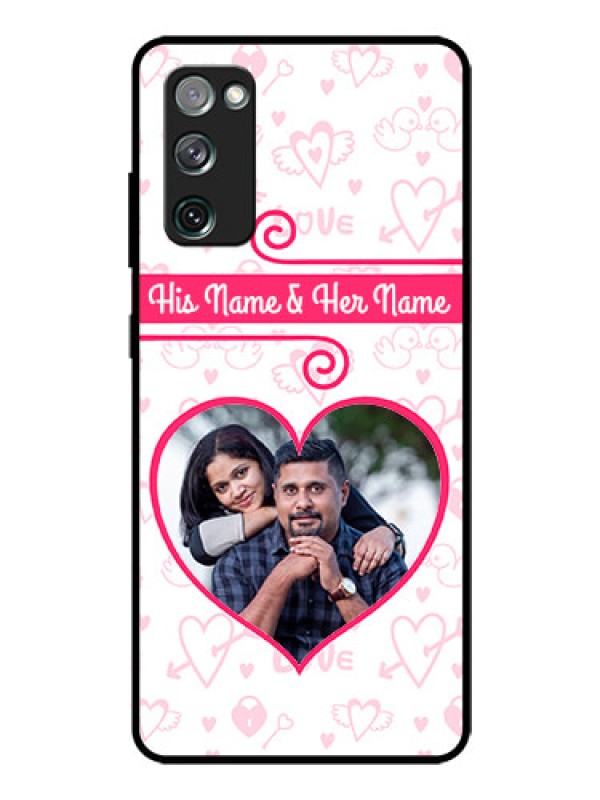Custom Galaxy S20 Fe Personalized Glass Phone Case  - Heart Shape Love Design