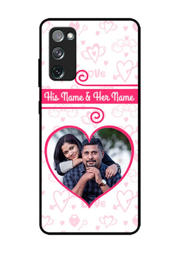 Galaxy S20 Fe Personalized Glass Phone Case  - Heart Shape Love Design