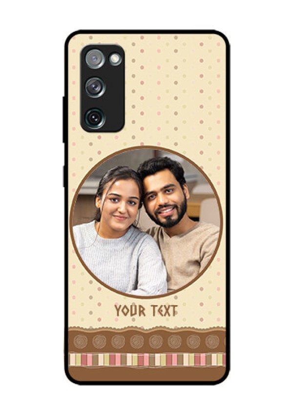 Galaxy S20 Fe Custom Glass Mobile Case  - Brown Dotted Mobile Case Design