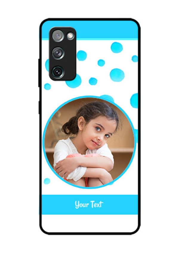 Galaxy S20 Fe Photo Printing on Glass Case  - Blue Bubbles Pattern Design