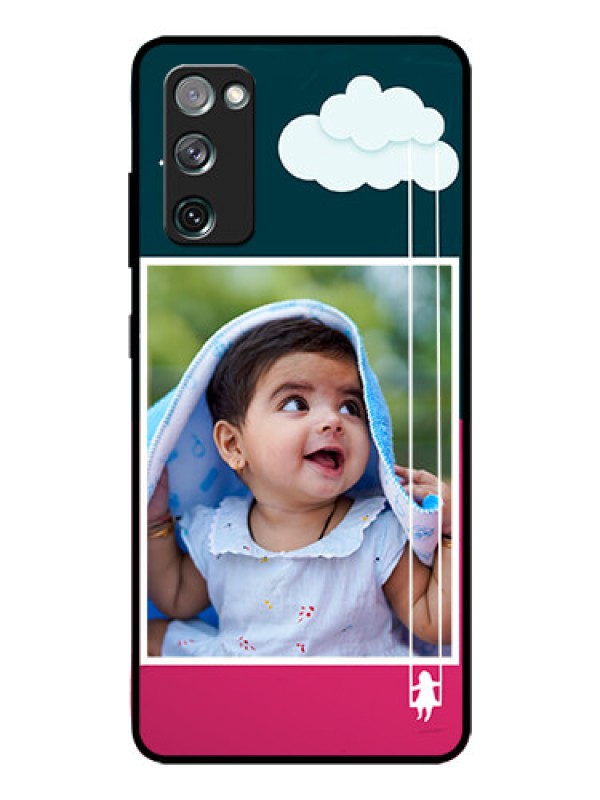 Custom Galaxy S20 Fe Custom Glass Phone Case  - Cute Girl with Cloud Design