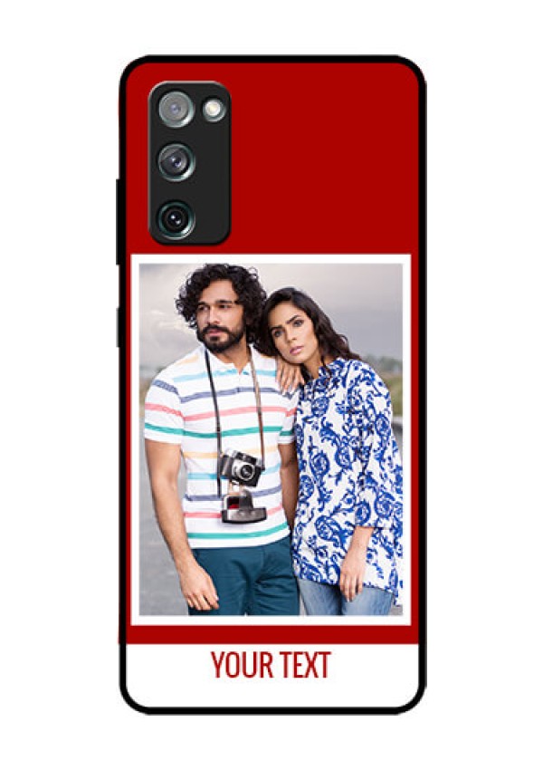 Galaxy S20 Fe Personalized Glass Phone Case  - Simple Red Color Design
