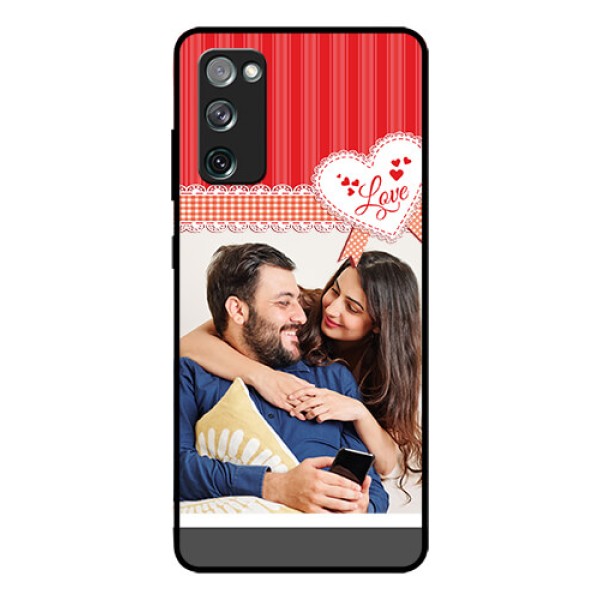 Galaxy S20 Fe Custom Glass Mobile Case  - Red Love Pattern Design