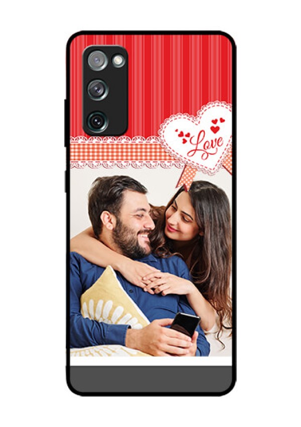 Galaxy S20 Fe Custom Glass Mobile Case  - Red Love Pattern Design