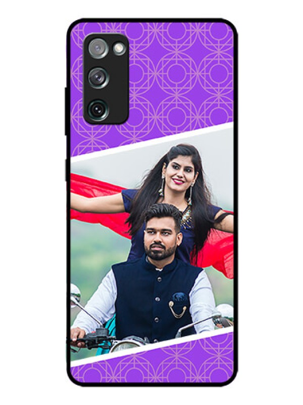 Custom Galaxy S20 Fe Custom Glass Phone Case  - Violet Pattern Design