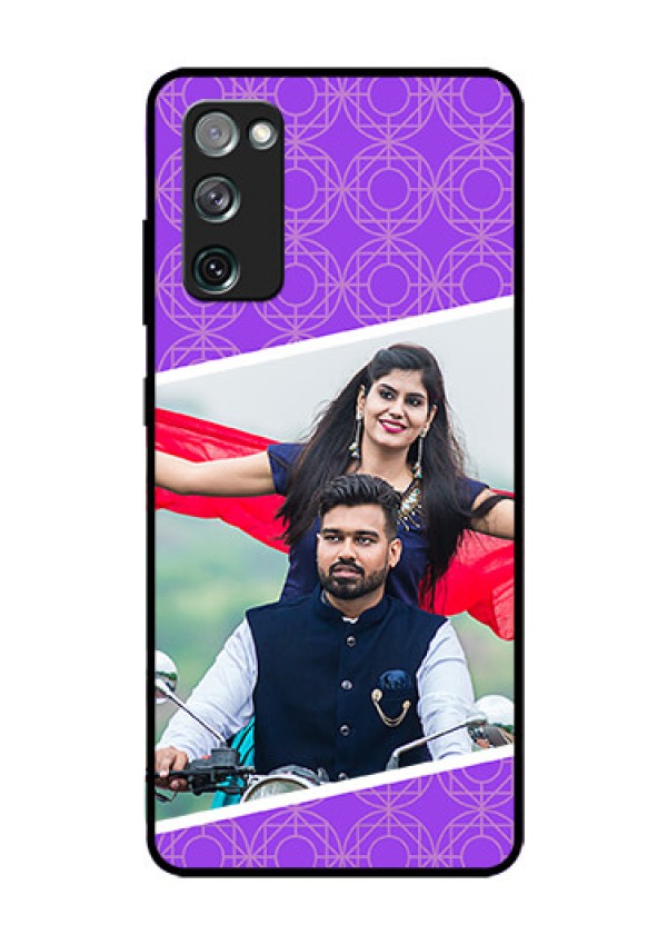 Galaxy S20 Fe Custom Glass Phone Case  - Violet Pattern Design