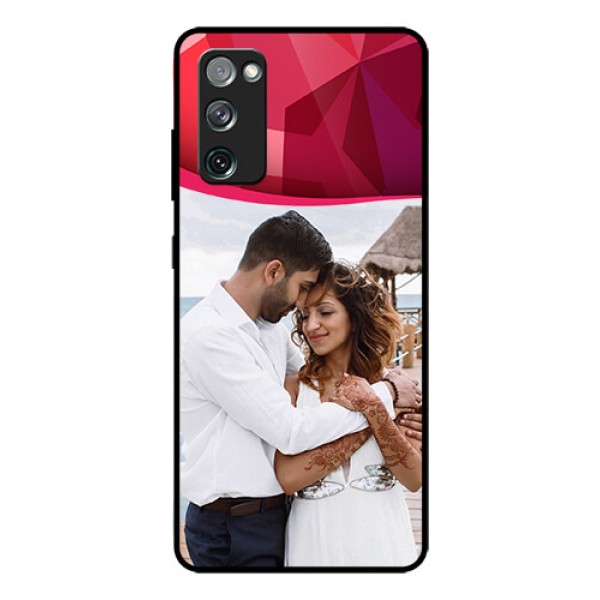 Galaxy S20 Fe Custom Glass Mobile Case - Red Abstract Design Galaxy S20 Fe Custom Glass Mobile Case - Red Abstract Design