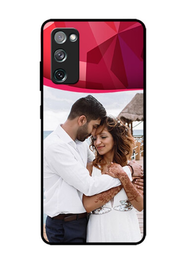 Galaxy S20 Fe Custom Glass Mobile Case  - Red Abstract Design